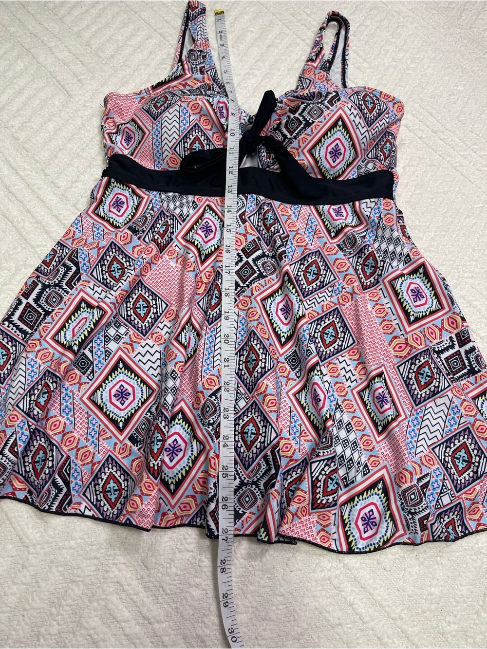 Patterned Swim Dress with Built in Shorts Size M - Picture 9 of 12